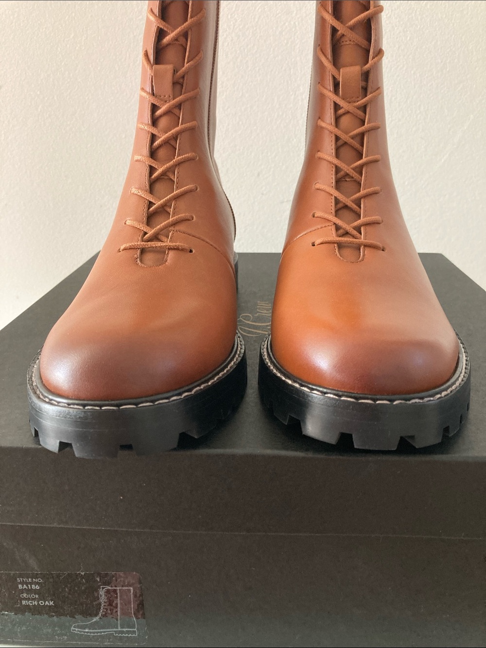 JCrew Gwen lug sole leather lace up boots - Picture 4 of 8